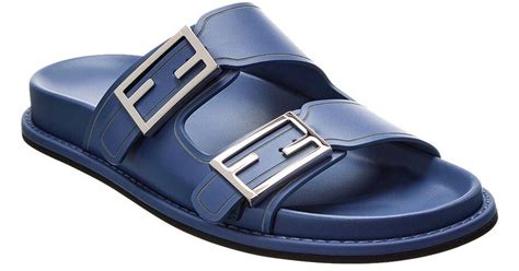 fendi blue sandals